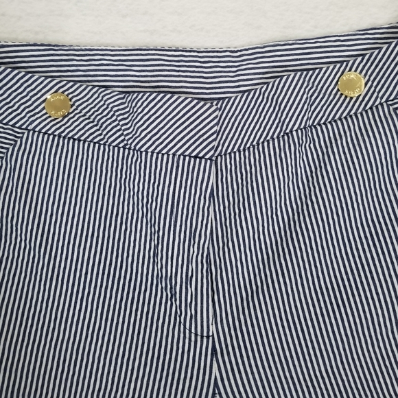 Anne Klein Striped Seersucker Pants Blue / White Women's Size 8 - Picture 7 of 15
